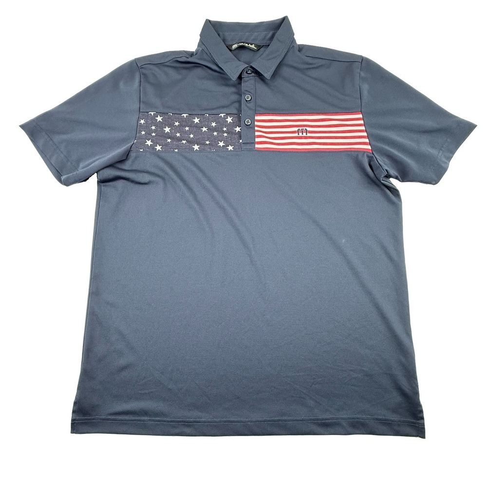 Travis Mathew USA Golf Polo Stars And Stripes Men's L Performance